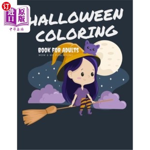 the Book Activity Adults 海外直订Halloween kids with for ages 活动页儿 万圣节成人涂色书 pages Coloring
