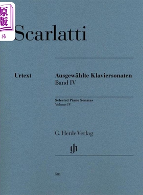 亨乐原版 斯卡拉蒂 钢琴奏鸣曲选集卷四 Scarlatti Ausgewahlte Klaviersonaten 4 钢琴独奏 进口艺术【中商原版】