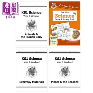 Activity CGP Science Year 科学练习册4册 Book Study Workout 中商原版 KS1 Learn 小学一年级 英国原版 Discover