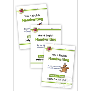 英国CGP原版 New KS2 Handwriting Daily Practice Book 每日英语书写练习套装 4年级 趣味书写 8-9岁 【中商原版】