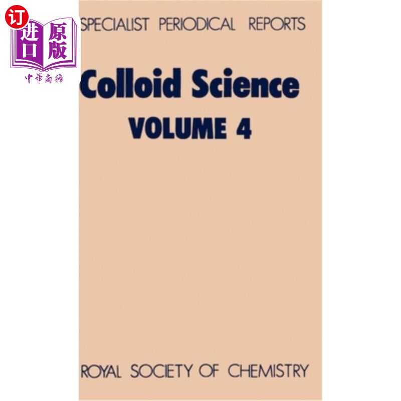 海外直订Colloid Science: Volume 4 胶体科学：第4卷