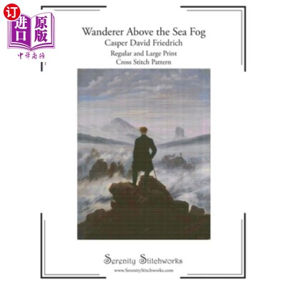 海外直订Wanderer Above the Sea Fog Cross Stitch Pattern - Casper David Friedrich: Regula 漫游者在海上雾十字绣图案-