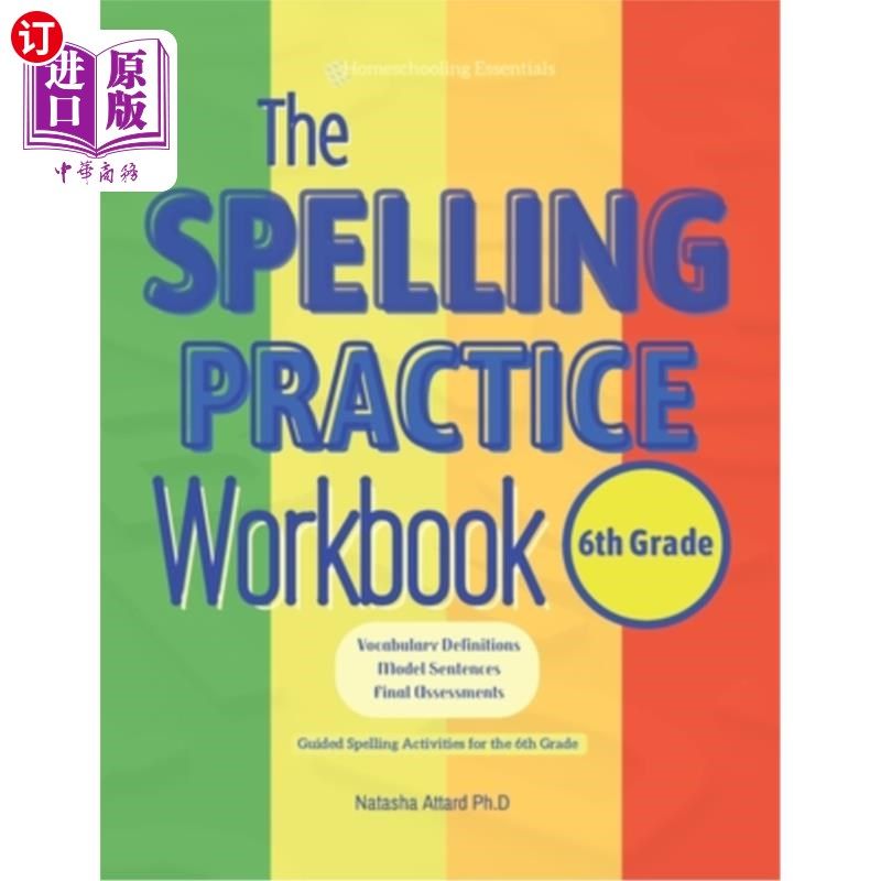 海外直订The Spelling Practice Workbook for 6th Grade: Vocabulary Definitions, Model Sent 六年级拼写练习练习册：词汇
