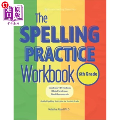 海外直订The Spelling Practice Workbook for 6th Grade: Vocabulary Definitions, Model Sent 六年级拼写练习练习册：词汇