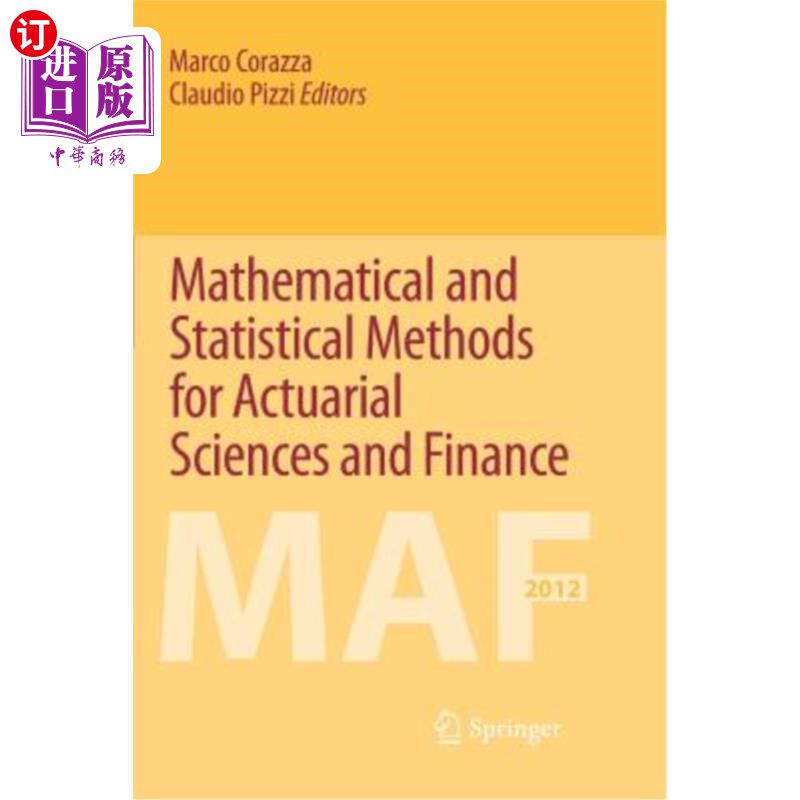 海外直订Mathematical and Statistical Methods for Actuarial Sciences and Finance 精算科学和金融的数学和统计方法