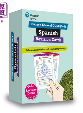Pearson Revise 培生爱德思GCSE西班牙语复习卡片 含在线复习和音频 Edexcel GCSE Spanish Revision Cards 2025【中商原版】