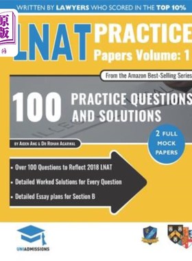 海外直订LNAT Practice Papers Volume One: 2 Full Mock Papers, 100 Questions in the style  LNAT实践论文第一卷：2篇完