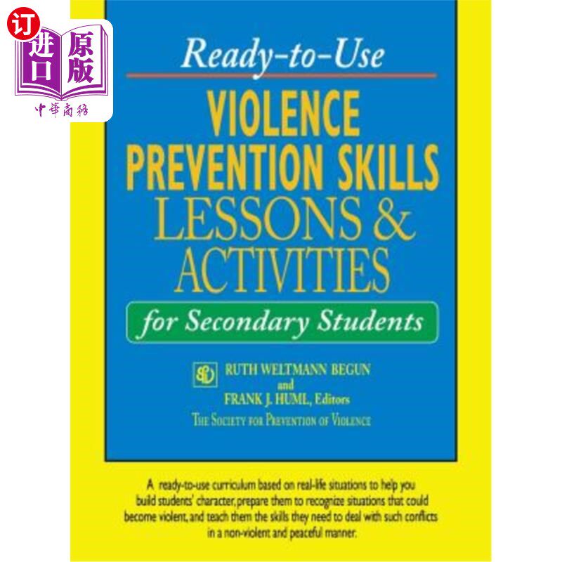海外直订Ready-To-Use Violence Prevention Skills Lessons & Activities for Secondary Stude 为中学生准备的预防暴力技能