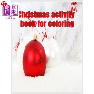 海外直订Christmas activity book for coloring 圣诞节活动着色书
