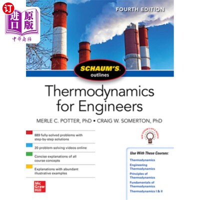 海外直订Schaums Outline of Thermodynamics for Engineers, Fourth Edition 《工程师热力学概要》，第四版