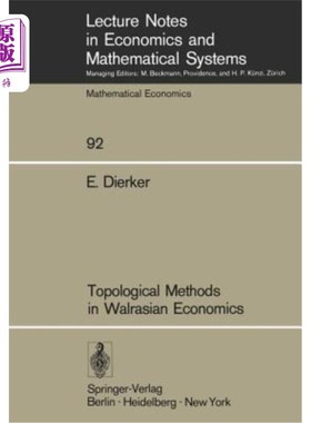 海外直订Topological Methods in Walrasian Economics 瓦尔拉斯经济学中的拓扑方法