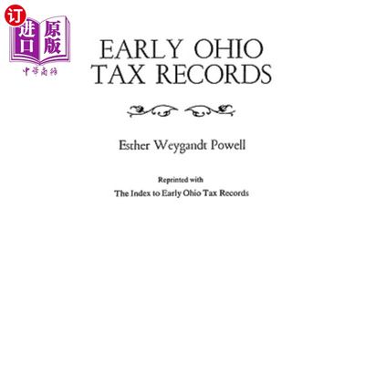 海外直订Early Ohio Tax Records 俄亥俄州早期税务记录