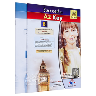 现货 Cambridge English Succeed in A2 KEY Self-Study Edition 剑桥少儿国际英语KET考试A2备考 8套练习测试+答案 7-12岁