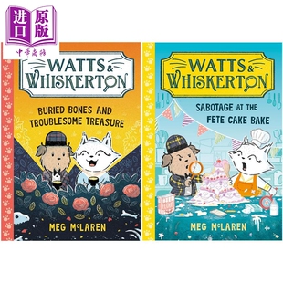儿童故事绘本 猫狗侦探 Whiskerton 彩色章节书 侦探推理故事书 中商原版 Watts 5岁以上 2册 进口童书 英文原版