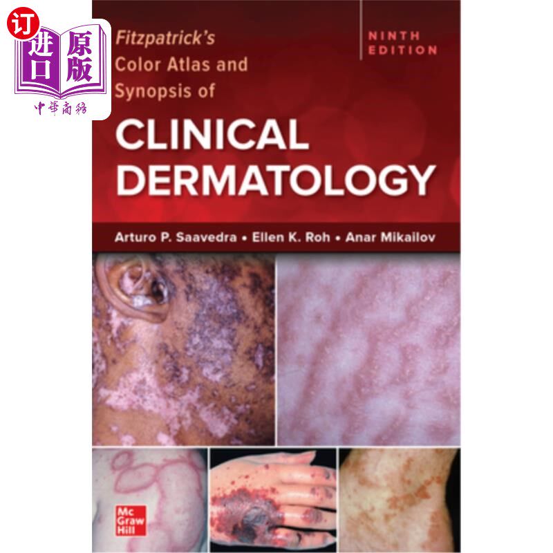 海外直订医药图书Fitzpatrick's Color Atlas and Synopsis of Clinical Dermatology, Ninth Edition 菲茨帕特里克的颜色图
