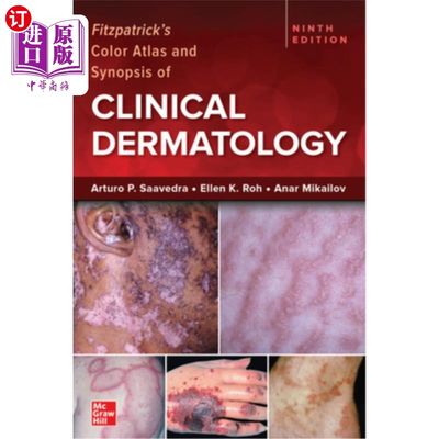 海外直订医药图书Fitzpatrick's Color Atlas and Synopsis of Clinical Dermatology, Ninth Edition 菲茨帕特里克的颜色图