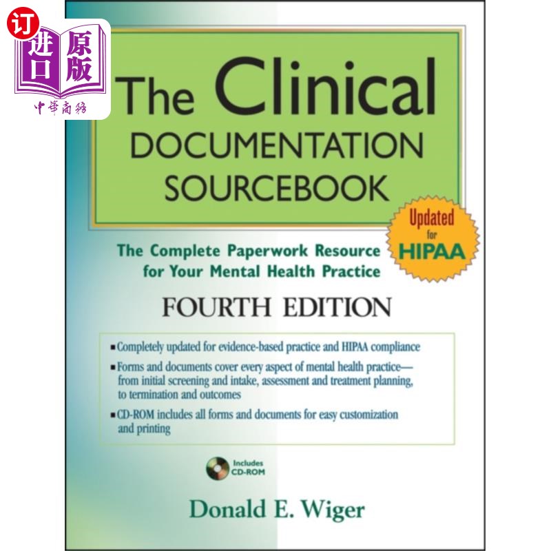 海外直订医药图书Clinical Documentation Sourcebook - The Complete... 临床文件源手册-完整的文书资源为您的精神健康实践