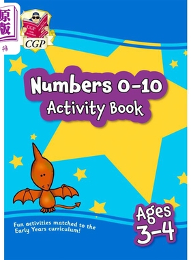英国原版CGP教辅 New Numbers 0-10 Activity Book for Ages 3-4 Preschool 3-4 岁新数字 0-10 活动书学前班【中商原版】