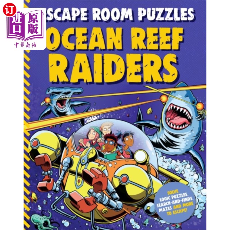 海外直订Escape Room Puzzles: Ocean Reef Raiders 密室逃生谜题:海洋暗礁突袭者