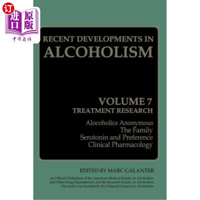 海外直订医药图书Recent Developments in Alcoholism: Treatment Research 酗酒的新进展：治疗研究