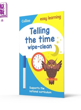 Collins Easy Learning KS1 Telling the Time Wipe Clean 柯林斯易学儿童 读时 可擦活动手册 3-5岁【中商原版】