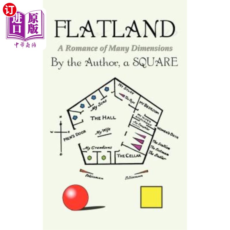 海外直订Flatland: a Romance of Many Dimensions 《平地：多维度的浪漫》