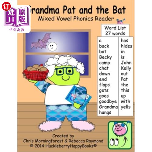 海外直订Grandma Pat and the Bat: Mixed Vowel Phonics Reader 奶奶帕特和蝙蝠:混合元音读音