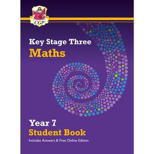 英国原版CGP教辅 新的 KS3 数学 7 年级学生书 带答案和在线版New KS3 Maths Year 7 Student Book with answers【中商原版】