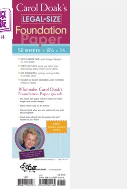 海外直订Carol Doak's Legal Size Foundation Paper Carol Doak的法定尺寸基础论文