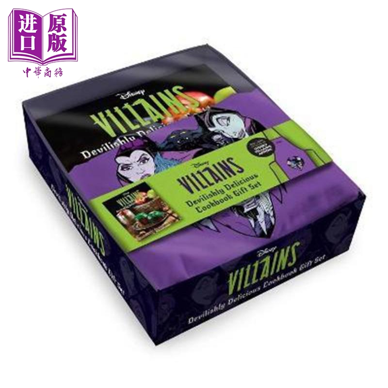 迪士尼恶棍美味食谱礼品套装英文原版 Disney Villains Devilishly Delicious Cookbook Gift Set Julie Tremaine【中商原?