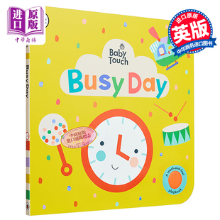 Day 中商原版 英文原版 Touch Busy 进口图书 学时间 瓢虫触摸书 0岁以上 Baby 感官发展 低幼儿童启蒙读物 提高运动技能