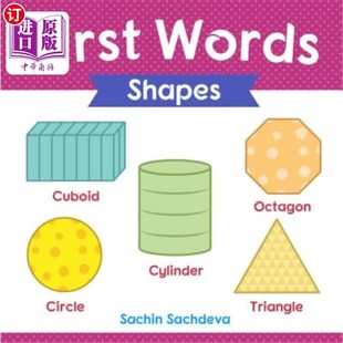 海外直订First Words (Shapes): Early Education Book of Learning Geometrical Shapes with P 第一个词(形状):早期教育