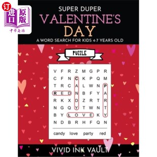海外直订SUPER for Old Kids Day Word 孩子 一个词搜索4 7岁 Search Years 超级杜珀情人节 Valentine DUPER