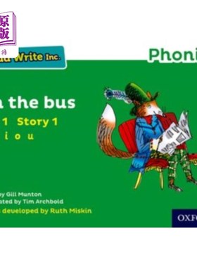 海外直订Read Write Inc. Phonics: Green Set 1 Storybook 1... Read Write公司自然拼读:绿色套装1故事书1在公共汽车上