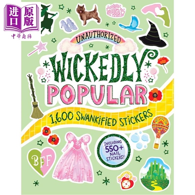 预售 魔法坏女巫非官方贴纸书 1600种奢华风贴纸 Unauthorized Wickedly Popular 英文原版 Brooke ONeill 【中商原版】