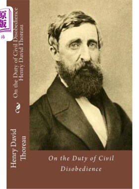 海外直订On the Duty of Civil Disobedience Henry David Thoreau 论公民不服从的义务亨利·大卫·梭罗