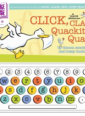 现货 打字冒险书 Click Clack Quackity-Quack 英文原版 儿童早期学习 新奇趣玩学习游戏书 早教认知图画书 精品童书【中商原版】