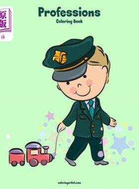海外直订Professions Coloring Book 1 职业着色书1