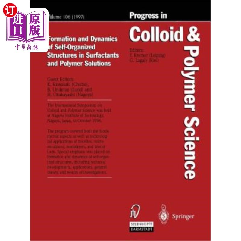 海外直订Formation and Dynamics of Self-Organized Structures in Surfactants and Polymer S 表面活性剂和聚合物溶液中自