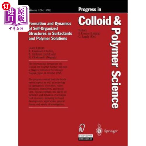 海外直订Formation and Dynamics of Self-Organized Structures in Surfactants and Polymer S 表面活性剂和聚合物溶液中自