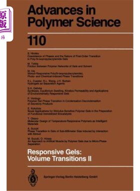 海外直订Responsive Gels: Volume Transitions II 响应凝胶：体积转变II