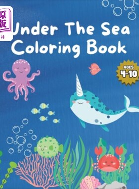 海外直订Under The Sear Coloring Book: Bold and Easy Designs for Adults and Kids: Underwa 在灼热的着色书：大胆和简单
