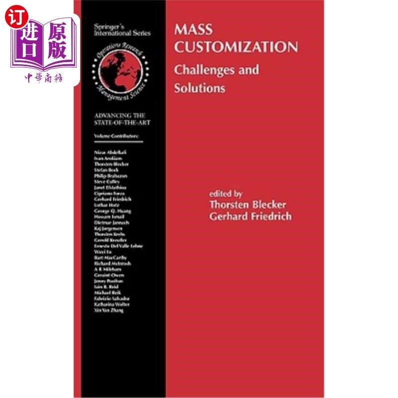 海外直订Mass Customization: Challenges and Solutions 大规模定制:挑战与解决方案