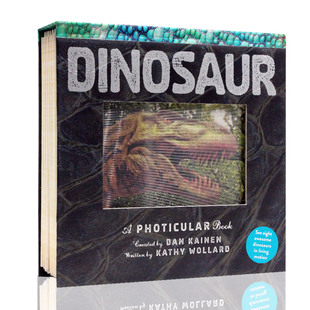 动物百科百科书 Dinosaur Book 英文原版 3D图片书 现货 恐龙 精装 会动 中商原版 光与影视觉书系列 Photicular