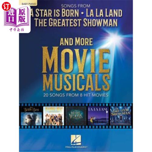 海外直订Songs from a Star Is Born, the Greatest Showman, La La Land, and More Movie Musi 《明星之歌诞生》、《最伟大