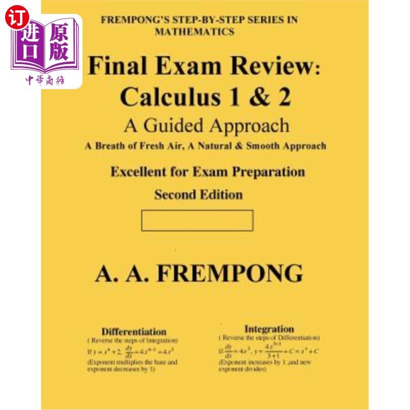 海外直订Final Exam Review: Calculus 1 & 2: (A Guided Approach) 期末考试复习：微积分1和2：（指导性方法）