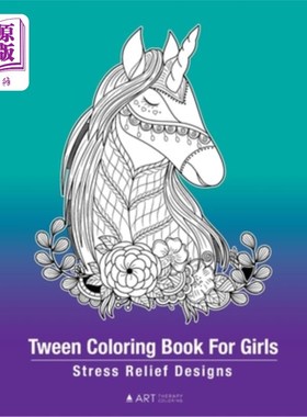 海外直订Tween Coloring Book For Girls: Stress Relief Designs: Detailed Zendoodle Pages F 青春期女孩涂色书:压力缓解