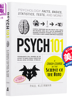 101系列 心理学 英文原版  Psych 101 Paul Kleinman 心理学书籍 Psychology Facts Basics Statistics Tests and More