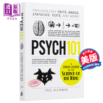 101系列 心理学 英文原版  Psych 101 Paul Kleinman 心理学书籍 Psychology Facts Basics Statistics Tests and More