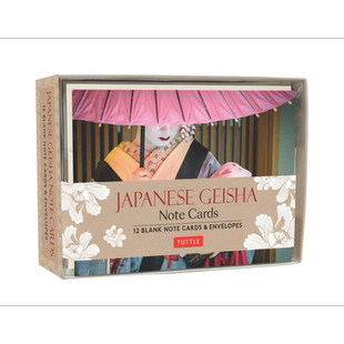 Japanese Geisha Note Cards 12 Blank Note Cards Envelopes 英文原版 日本艺伎 12张笔记卡片和12张信封 Tuttle 【中商原版